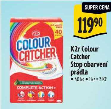 K2r Colour Catcher Stop obarvení prádla, 40 ks
