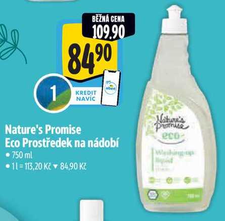 Nature's Promise Eco Prostředek na nádobí, 750 ml