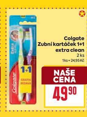 Colgate Zubní kartáček 1+1 extra clean 2ks