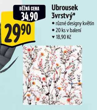 Ubrousek 3vrstvý, 20 ks