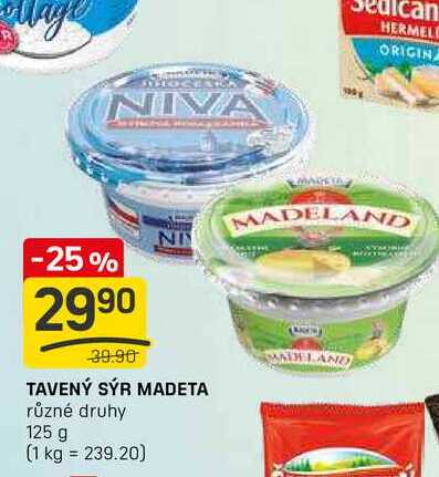 SÝR MADETA různé druhy 125 g 