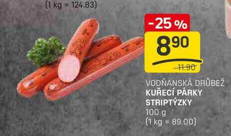 KUŘECÍ PÁRKY STRIPTÝZKY 100 g 