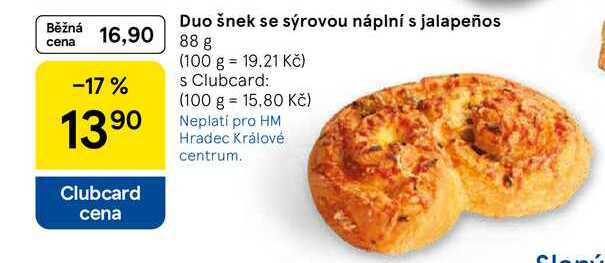 Duo šnek se sýrovou náplní s jalapeños, 88 g