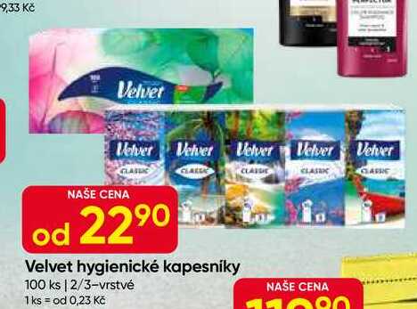 Velvet hygienické kapesníky 100 ks 2-vrstvé 