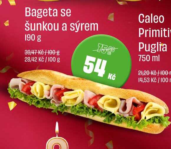 Bageta se šunkou a sýrem 190 g 