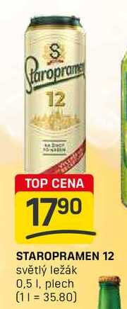 STAROPRAMEN 12 světlý ležák 0,5 l, plech