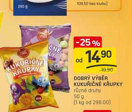 DOBRÝ VÝBĚR KUKUŘIČNÉ KŘUPKY různé druhy 50 g 