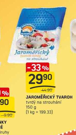 JAROMĚŘICKÝ TVAROH tvrdý na strouhání 150 g