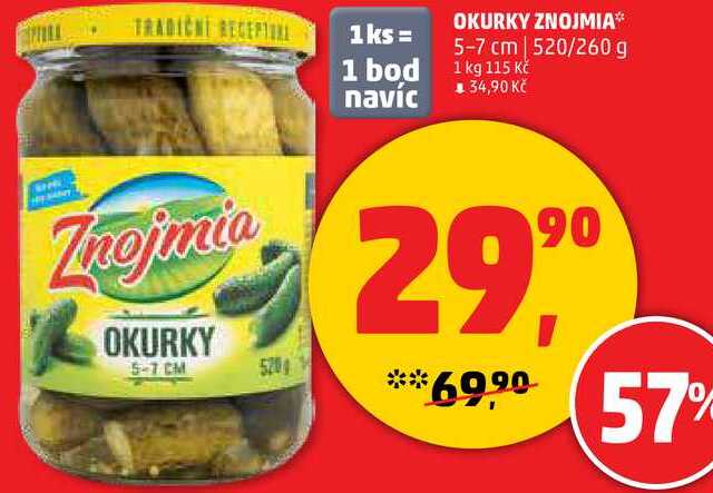 OKURKY ZNOJMIA 5-7 cm, 520 g