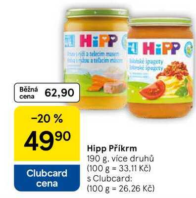 Hipp Příkrm, 190 g, více druhů  