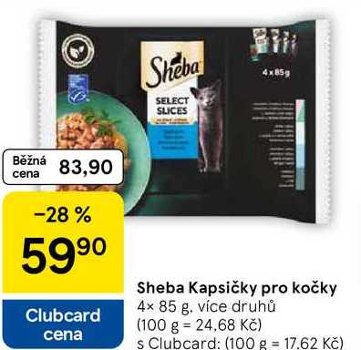 Sheba Kapsičky pro kočky, 4× 85 g 
