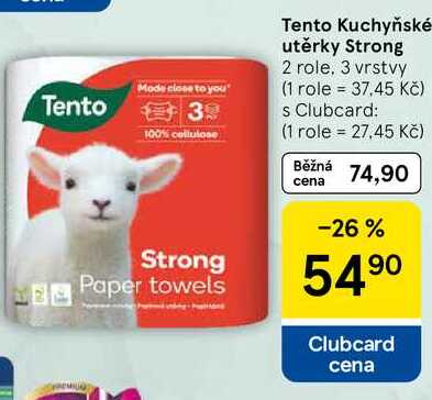 Tento Kuchyňské utěrky Strong, 2 role, 3 vrstvy  