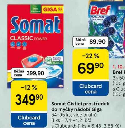 Somat Čisticí prostředek do myčky nádobí Giga, 54-95 ks, více druhů 
