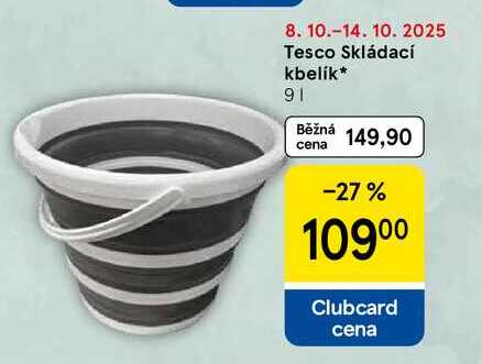 Tesco Skládací kbelík, 9 l