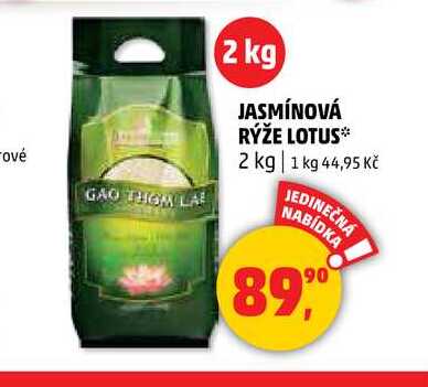 JASMÍNOVÁ RÝŽE LOTUS, 2 kg