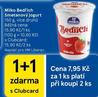 Milko Bedřich Smetanový jogurt, 150 g, více druhů  