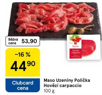Maso Uzeniny Polička Hovězí carpaccio, 100 g 