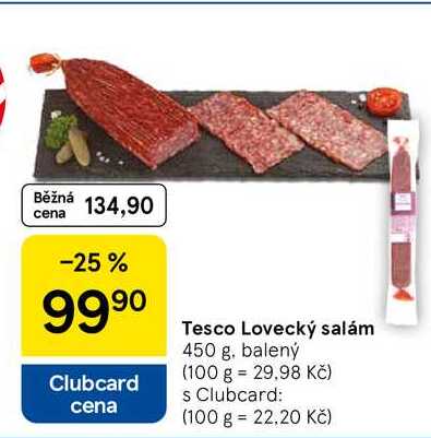 Tesco Lovecký salám, 450 g 