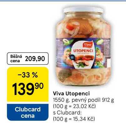 Viva Utopenci, 1550 g. pevný podíl 912 g 