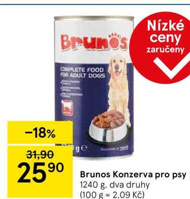 Brunos Konzerva pro psy, 1240 g 