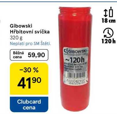 Gibowski Hřbitovní svíčka, 320 g 