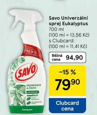 Savo Univerzální sprej Eukalyptus, 700 ml  