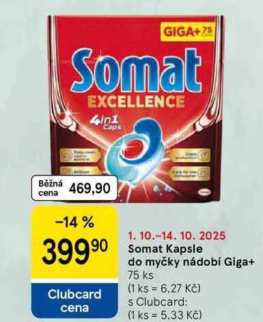 Somat Kapsle do myčky nádobí Giga+, 75 ks 