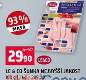 LE & CO ŠUNKA NEJVYŠŠÍ JAKOST 100 g
