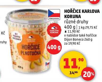 HOŘČICE KARLOVA KORUNA, 400 g 