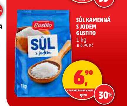 SŮL KAMENNÁ S JODEM GUSTITO, 1 kg 
