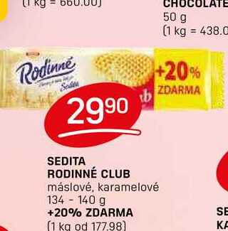 SEDITA RODINNÉ CLUB máslové, karamelové 134-140 g