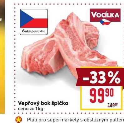 Vepřový bok špička cena za 1 kg 