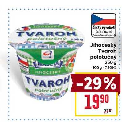 Jihočeský Tvaroh polotučný 250 g 