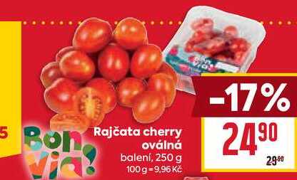 Rajčata cherry oválná balení, 250 g 