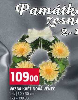 VAZBA KVĚTINOVÁ VĚNEC 1 ks