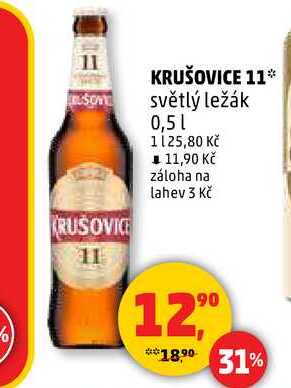 KRUŠOVICE 11 světlý ležák, 0,5 l