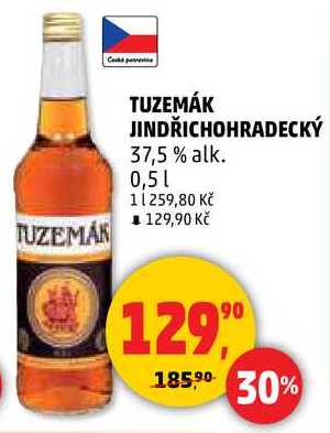 TUZEMÁK JINDŘICHOHRADECKÝ 37,5% alk., 0,5 l