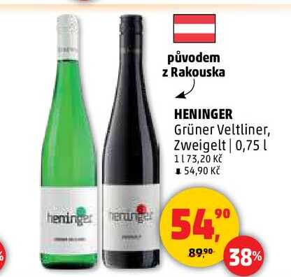 HENINGER Grüner Veltliner, Zweigelt, 0,75 l