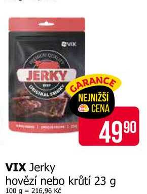 VIX Jerky hovězí nebo krůtí 23 g 
