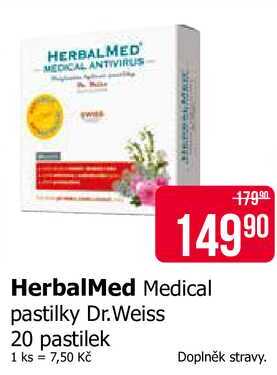 HerbalMed Medical pastilky Dr.Weiss 20 pastilek