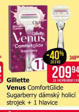 Venus ComfortGlide Sugarberry dámský holicí strojek 1 hlavice 