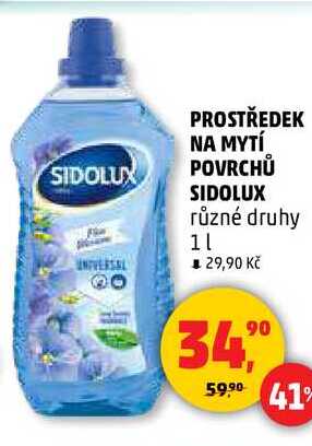 PROSTŘEDEK NA MYTÍ POVRCHŮ SIDOLUX, 1 l