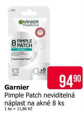 Garnier Pimple Patch neviditelná náplast na akné 8 ks 