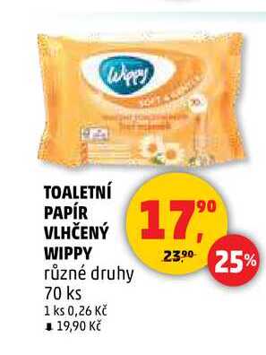 TOALETNÍ PAPÍR VLHČENÝ WIPPY, 70 ks 