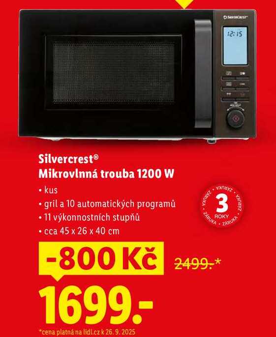Silvercrest Mikrovlnná trouba 1200 W 