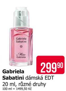 Gabriela Sabatini dámská EDT 20 ml, různé druhy 