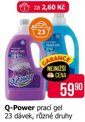 Q-Power prací gel 23 dávek, různé druhy 