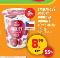 SMETANOVÝ JOGURT KARLOVA KORUNA, 150 g