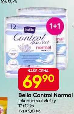 Bella Control Normal Inkontineční vložky 12+12 ks 