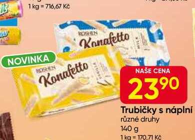 Kanafetto Trubičky s náplní různé druhy 140 g 